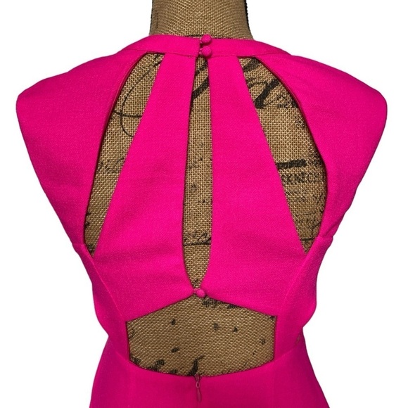 Zio New York Neon Hot Pink Cut Out Bodycon Structured Mini Dress Women’s Small - Picture 3 of 14